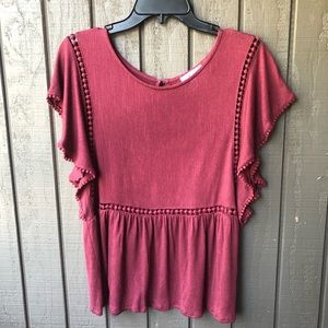Boho Burgundy Top